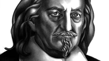 Thomas Hobbes, filósofo, dibujo de Marisol Calés.