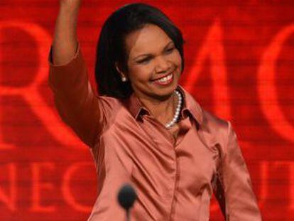 Condoleezza Rice durante su discurso en la Convención republicana.