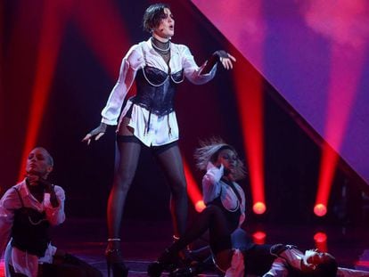 La cantante ucrania Maruv, en la actuación que le dio la victoria para representar a su país en Eurovisión, el 23 de febrero.