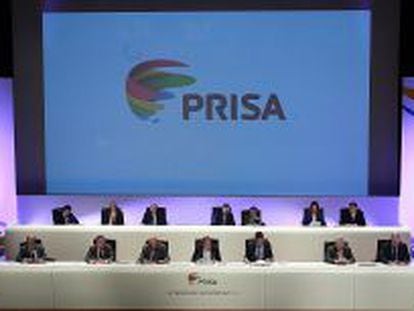 Imagen de la junta de accionistas de PRISA del pasado mes de junio.
