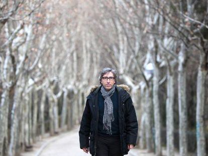 David Trueba, en el Parque de la Quinta de los Molinos, en Madrid.