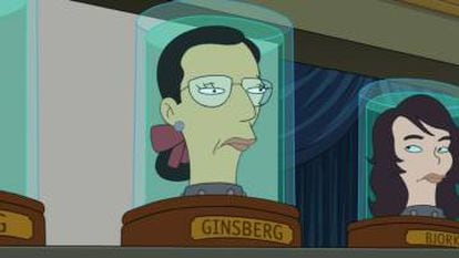 La juez Ruth Bader Ginsburg en un fotograma de la serie 'Futurama'.