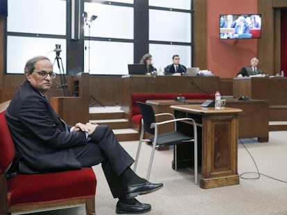 Quim Torra, durante el juicio por desobediencia, en noviembre de 2019.