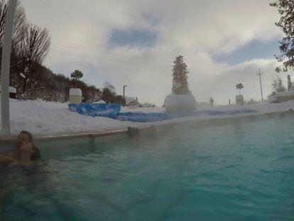 La piscina termal del hotel Rigopiano, este fin de semana.