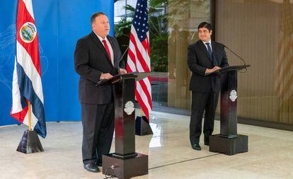 Mike Pompeo, secretario de Estado de EE UU, durante su visita a Costa Rica.