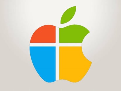 Logo de Apple y Microsoft