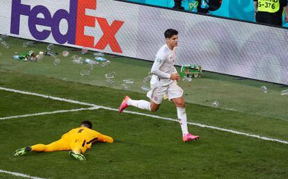Morata, tras marcarle a Livakovic el cuarto gol de España a Croacia.