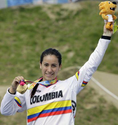 Mariana Pajón, medalla de oro en BMX en los Juegos Panamericanos, 2011.