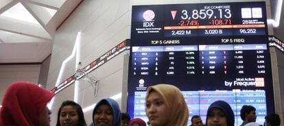 Bolsa de Yakarta, en Indonesia.