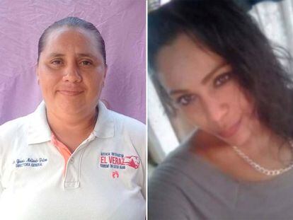 Las periodistas Yesenia Mollinedo Falconi y Johana García Olvera, asesinadas el 9 de mayo de 2022 en Cosoleacaque, Veracruz.