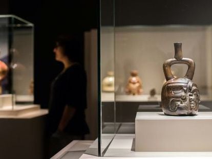 Obras de la exposici&oacute;n &lsquo;El arte mochica del antiguo Per&uacute;&rsquo; en CaixaForum. 