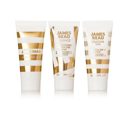 Kit de viaje con tres productos autobronceadores especiales para la cara  y escote de James Read 'The Tan Edit Face Kit' (27 euros cada uno).