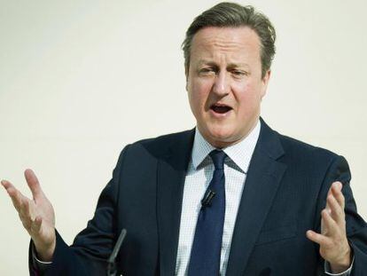 El primer ministro birt&aacute;nico, David Cameron, en un discurso el pasado 9 de mayo. 