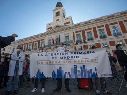 Concentración de sanitarios en favor de la atención primaria en Madrid el pasado mes de noviembre.