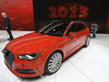 El nuevo A3 e-tron de Audi durante su exhibición en el Salón del Automóvil de Ginebra en Suiza la semana pasada.