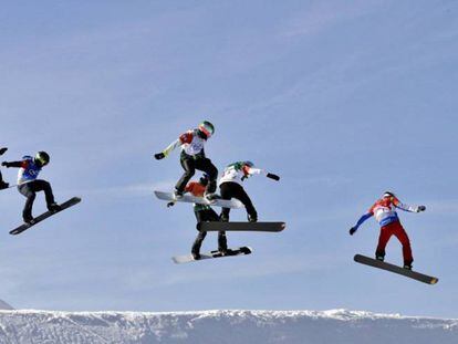 La final masculina de snowboard en Pyeongchang (Corea del Sur).
