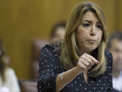 La presidenta de la Junta de Andaluc&iacute;a, Susana D&iacute;az, en el Parlamento.