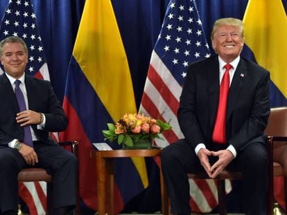Los presidentes de Colombia, Iván Duque, y Estados Unidos, Donald Trump, en una imagen de archivo.