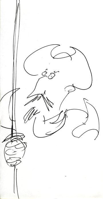 Dibujo de Terry Gilliam para EL PAÍS con su Quijote idílico.