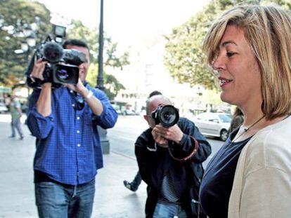 Dora Ibars, directora general de Promoci&oacute;n Institucional de Presidencia de la Generalitat, a su llegada al tribunal.