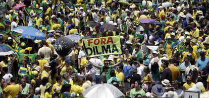 Protestas contra Dilma Rousseff en Brasilia, el domingo 13 de marzo.