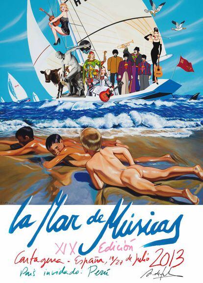 El artista valenciano, en un homenaje al pintor Joaquín Sorolla, representará con este cartel la XIX edición de la Mar de Músicas.