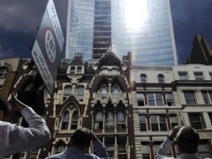 El edificio 'Walkie Talkie', que se está construyendo en la City de Londres.