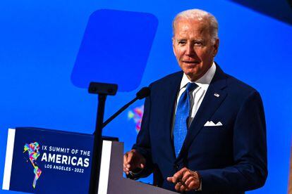 Joe Biden, durante su discurso en la sesión plenaria de la Cumbre de las Américas este jueves.