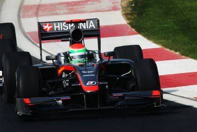 Sakon Yamamoto, del equipo Hispania, en los entrenamientos libres del GP de Corea del Sur.