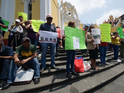 Activistas y familiares de los cafetaleros detenidos se manifestaron en Xalapa (Veracruz) para exigir su libertad, el 13 de junio de 2023.