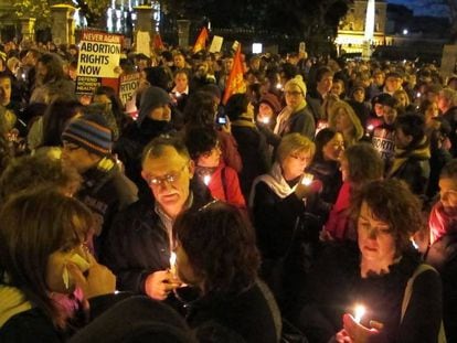 Protesta en Dublín en 2012, tras la muerte de una mujer a la que se le impidió abortar.