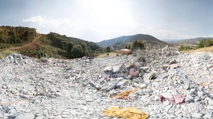 La zona afectada por las obras en Xochicuautla.