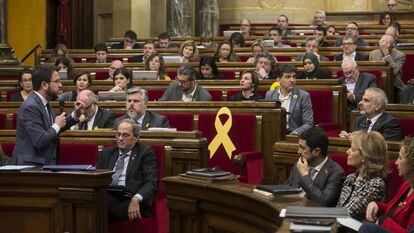 Sesión de control este miércoles en el Parlament.