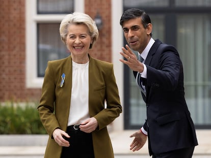 Rishi Sunak recibía este lunes a Ursula von der Leyen en el Hotel Fairmont, en Windsor.