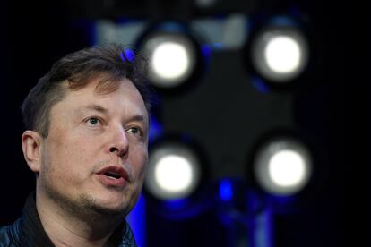 Elon Musk interviene en una conferencia tecnológica en Washington en marzo de 2020.