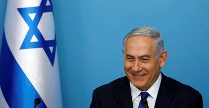 El primer ministro israelí, Benjamín Netanyahu, este lunes en Jerusalén.