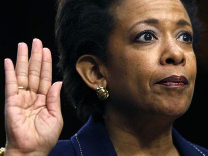 Loretta Lynch, durante su audiencia en el Senado. 