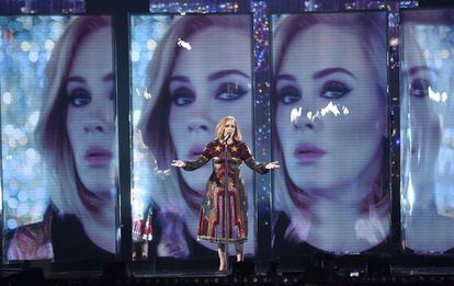 Adele durante un concierto enThe O2 Arena el pasado febrero.