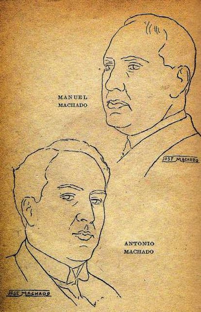 Antonio y Manuel Machado, retratados por su hermano José.