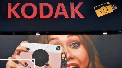 Expositor de Kodak en la feria tecnológica en Las Vegas