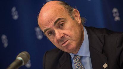 Guindos, tras el último Ecofin.