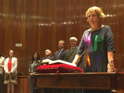 María Teresa Patiño Lafuente, directora general de Servicios para la Familia y la Infancia, en su toma de posesión, este julio.