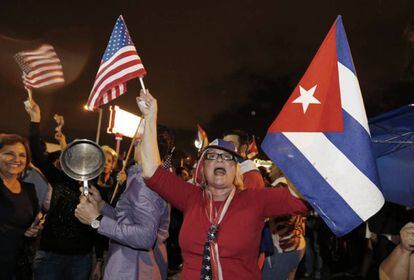 Celebraciones en el barrio cubano de la Pequeña Habana, en Miami.