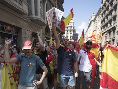 Manifestación de la asociación 'Hablamos español' en Barcelona.