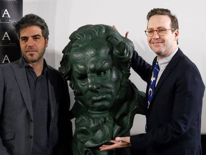 Los presentadores de la gala de los Premios Goya, Joaquín Reyes y Ernesto Sevilla.