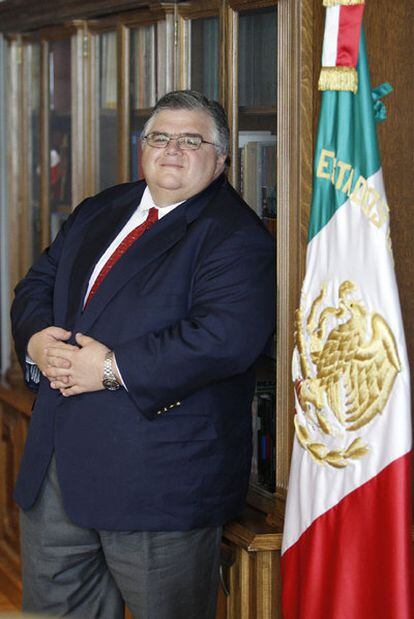 Agustín Carstens, ayer en la Embajada de México en Madrid.