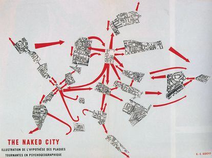 Guía psicogeográfica de París, Guy Debord, ‘The naked city’, 1957.