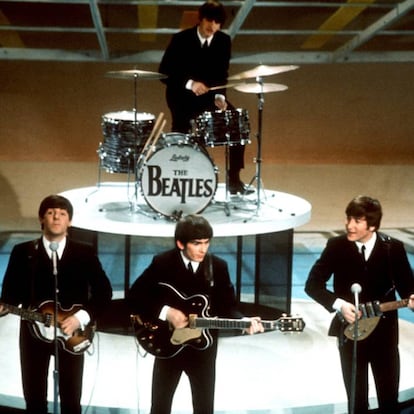 Os Beatles, no programa 'Ed Sullivan Show', em 1964.