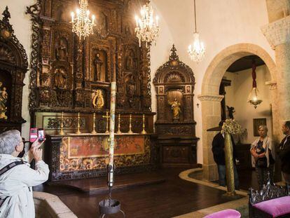 Visita al interior del pazo de Meirás en 2018.