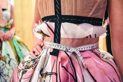 Detalle de un vestido de Alta Moda de 2016 de Dolce & Gabbana. 